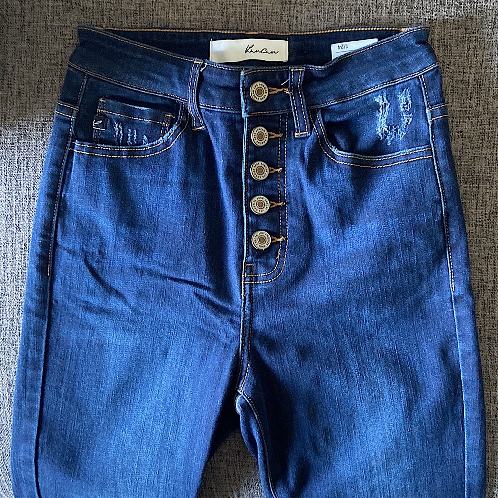 KanCan Ultra High Rise Button Jeans Dark wash Size 24
